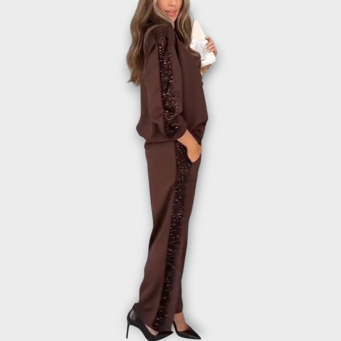 Ensemble Lounge avec Bords en Sequins