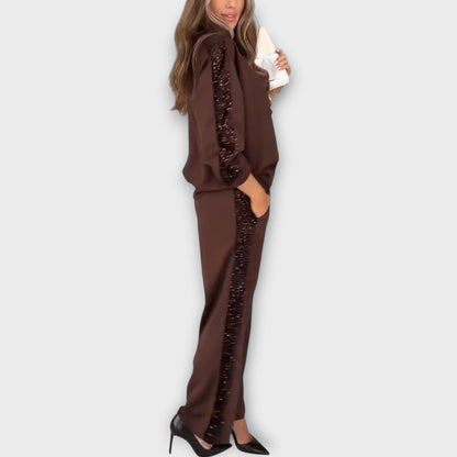 Ensemble Lounge avec Bordures en Sequins
