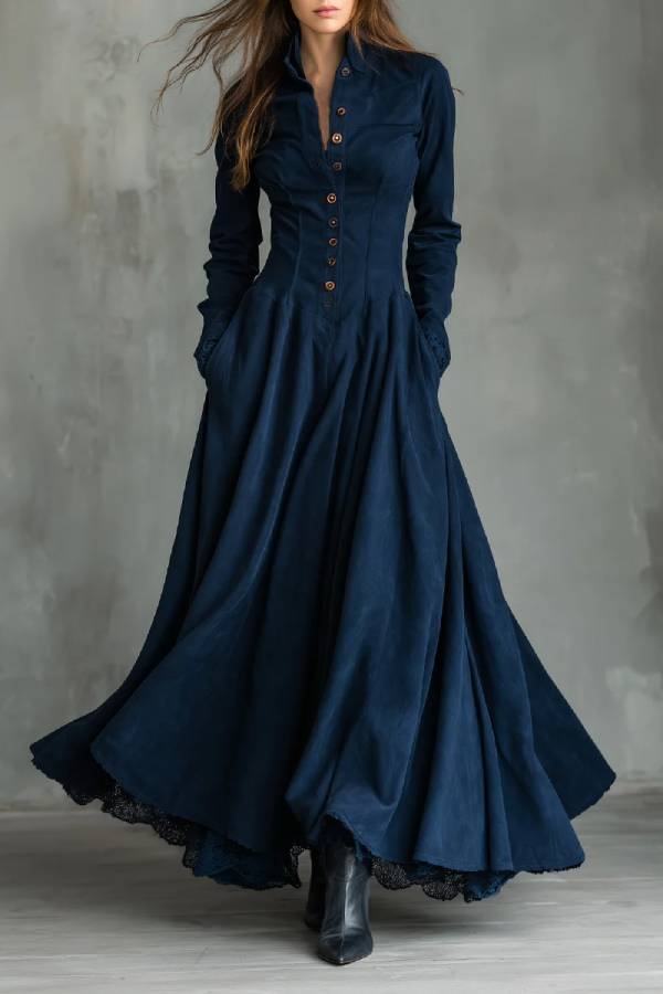 Zendaya | Robe maxi avec col chemise