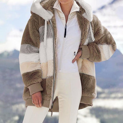 KAREN | Manteau Oversized en Peau Douce et Chaude avec Capuche