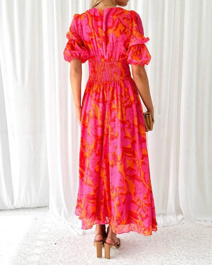 DERANA - ROBE MAXI ROUGE ROSÉE
