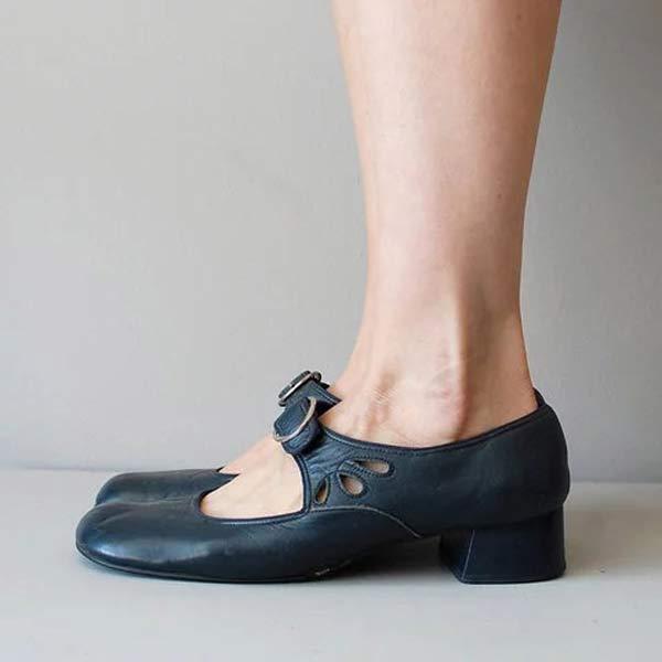 Beatrice - Sandales Compensées en Cuir avec Boucle Orthopédique