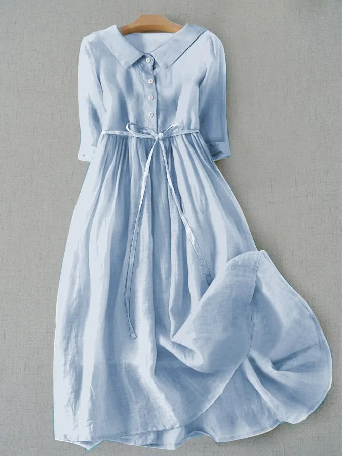 Eliza™ - ROBE ÉLÉGANTE AVEC CEINTURES À LA TAILLE ET MANCHES COURTES