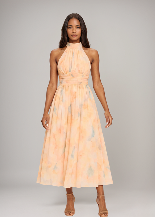 Antonella | Robe Maxi Élégante avec Col Halter