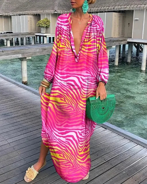 Bea - Robe Maxi à Col V