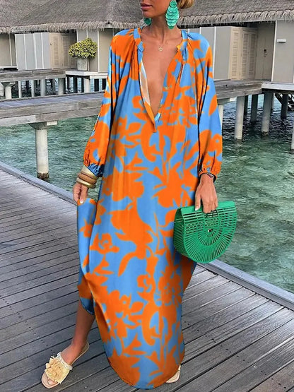 Bea - Robe Maxi à Col V