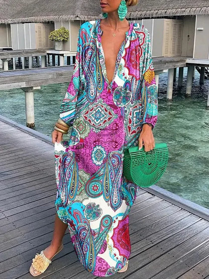Bea - Robe Maxi à Col V