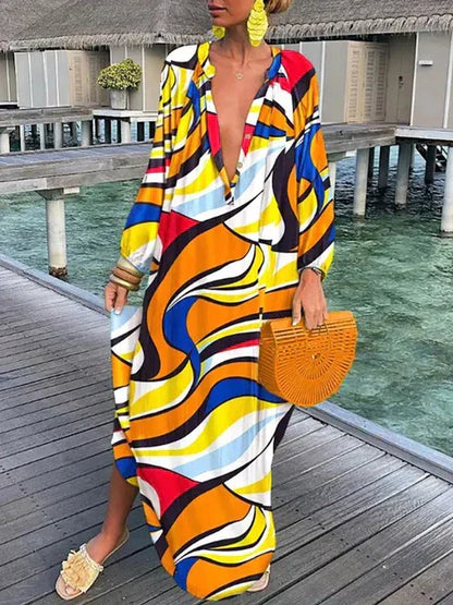Bea - Robe Maxi à Col V