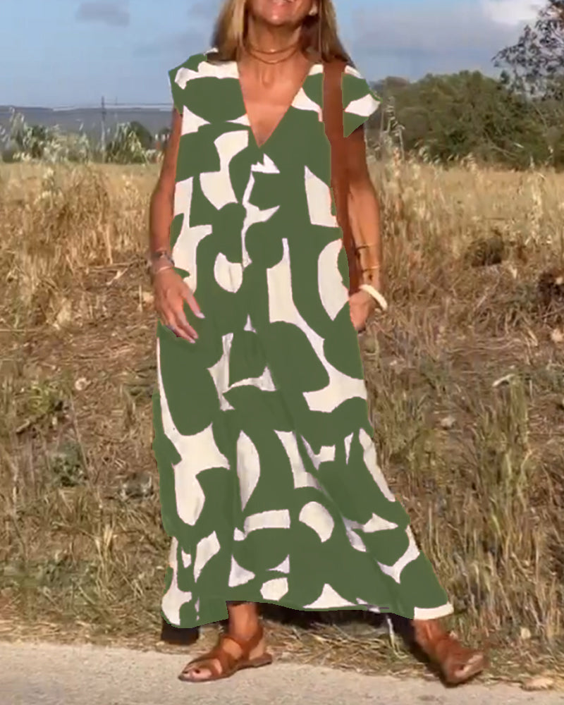 Lauren | Robe A-Line Sans Manches Abstraite