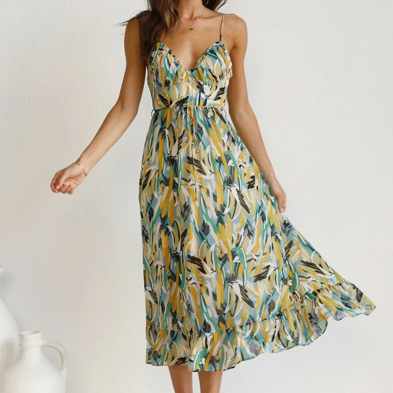 Clara - Robe Maxi Imprimée Élégante