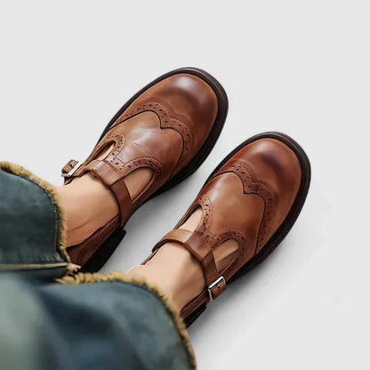 Léana - Chaussures classiques à bride T en cuir pour femmes