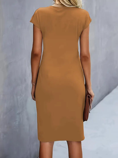 Reilly - Robe midi avec nœud sur le devant pour femmes