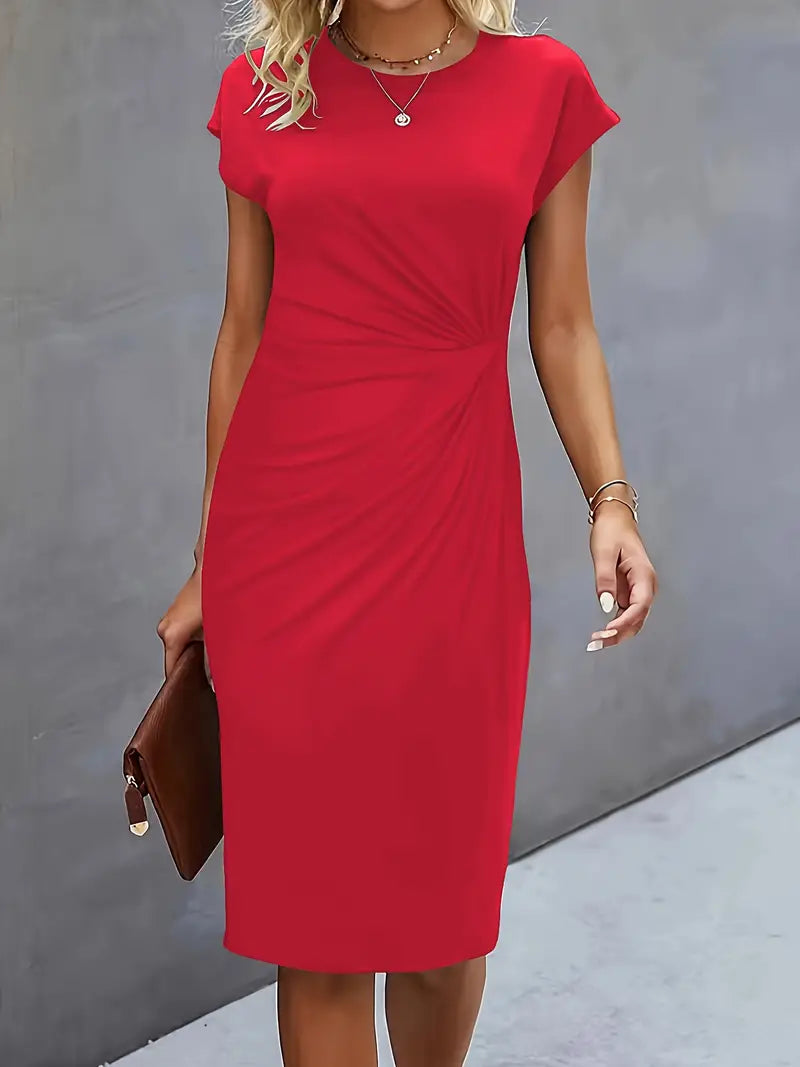 Reilly - Robe midi pour femmes avec détail de nœud à l'avant