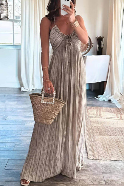 Lanie - Robe Maxi Plissée Chic