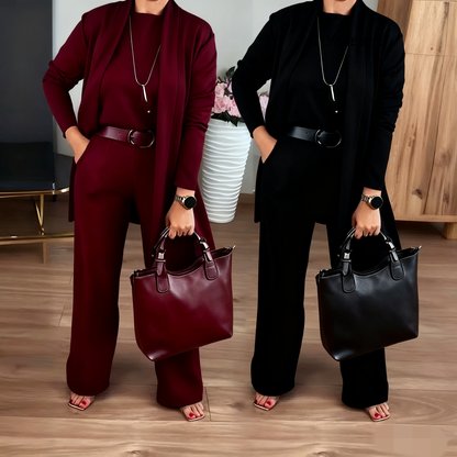 NATALIE - ENSEMBLE CLASSIQUE TROIS PIÈCES AVEC CARDIGAN