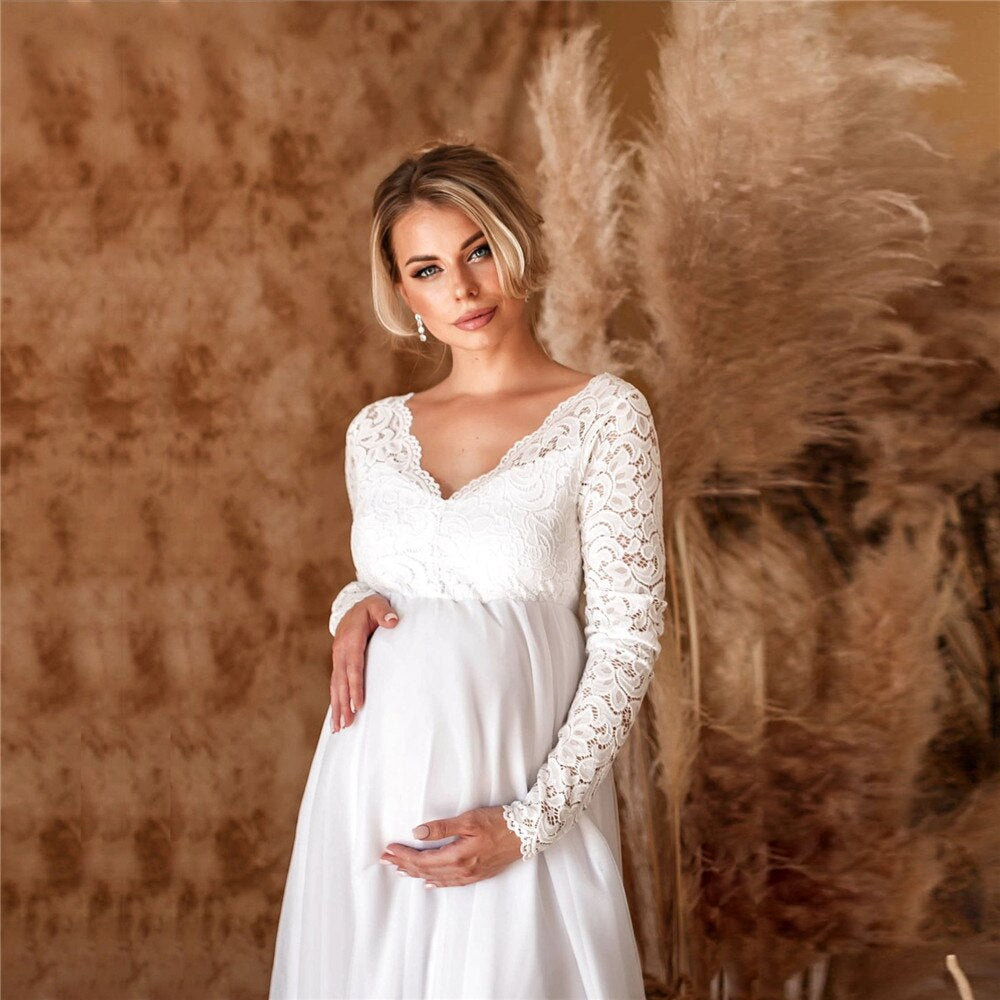 Ilaria - Robe longue de grossesse en dentelle