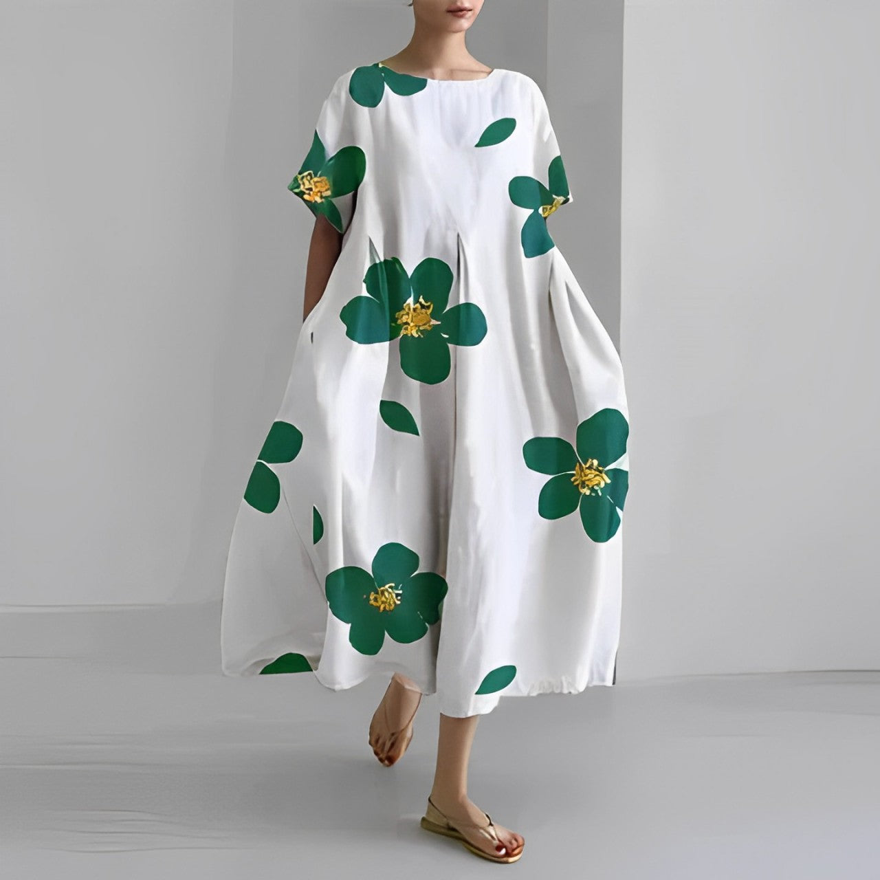 Daisy - Robe Maxi Ample à Grande Vague Rétro
