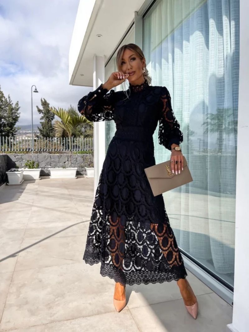 Luna™ – Robe Midi en Dentelle Harmonie Céleste