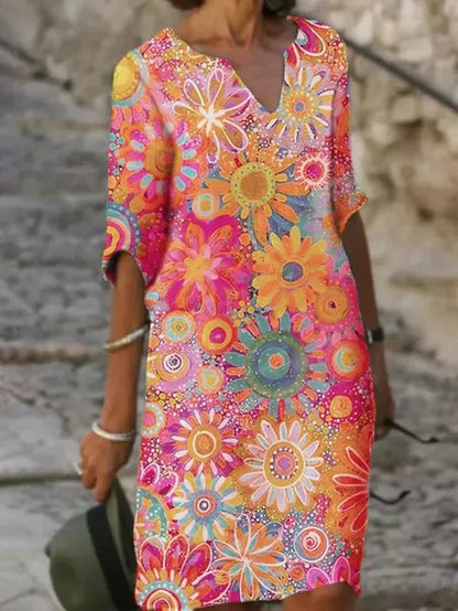 Beth™ - Robe Fleurie Colorée