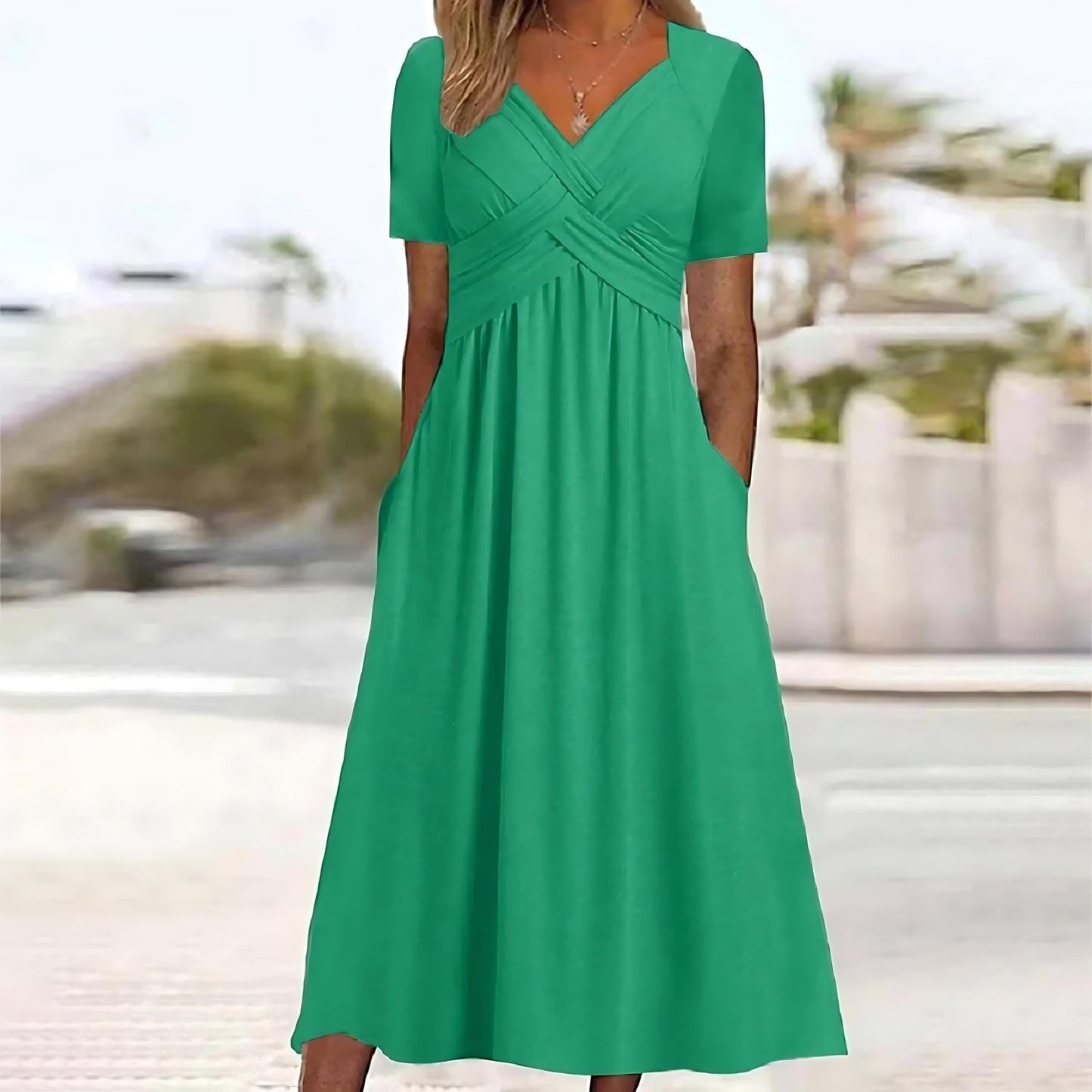 Elisa | Robe Midi Élégante avec Contrôle du Ventre Flatteur
