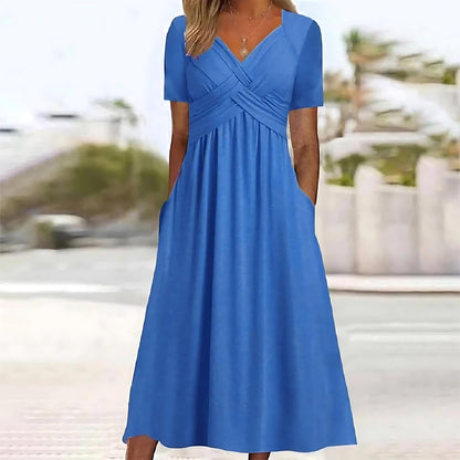 Elisa | Robe Midi Élégante avec Contrôle du Ventre Flatteur