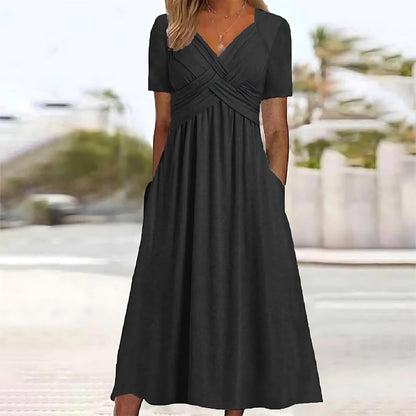 Elisa | Robe Midi Élégante avec Contrôle du Ventre Flatteur
