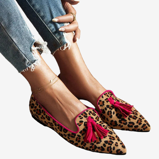 Sofia - Décolleté Leopard con Frange