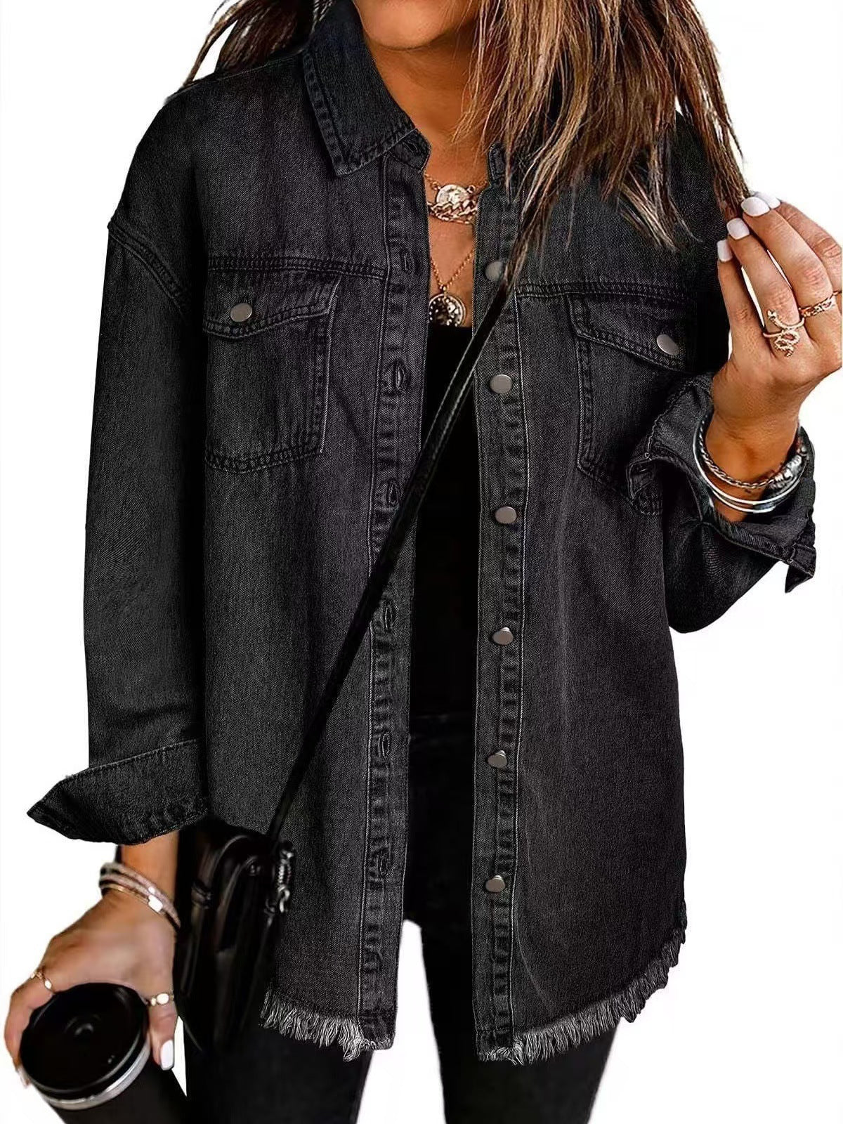 Giselle - Veste en Jean Intemporelle au Style Classique
