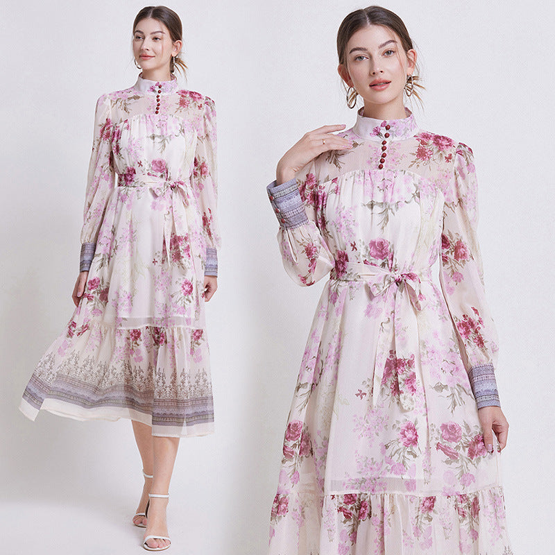 Sarah | Robe en Chiffon Floral Élégante