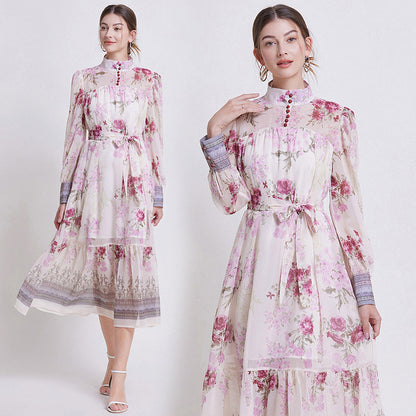 Sarah | Robe en Chiffon Floral Élégante