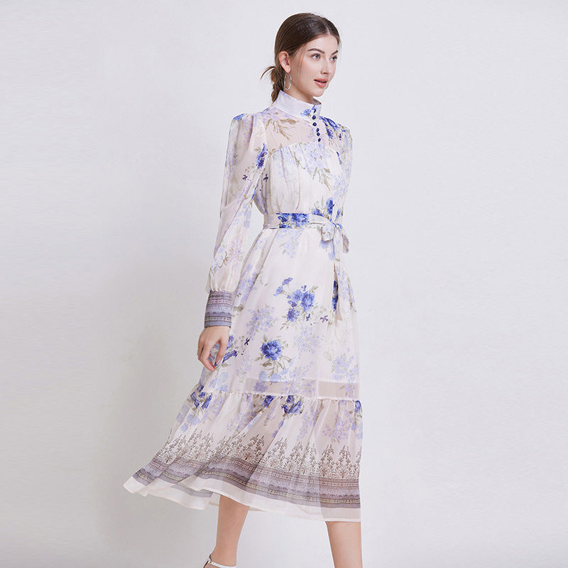 Sarah | Robe en Chiffon Floral Élégante