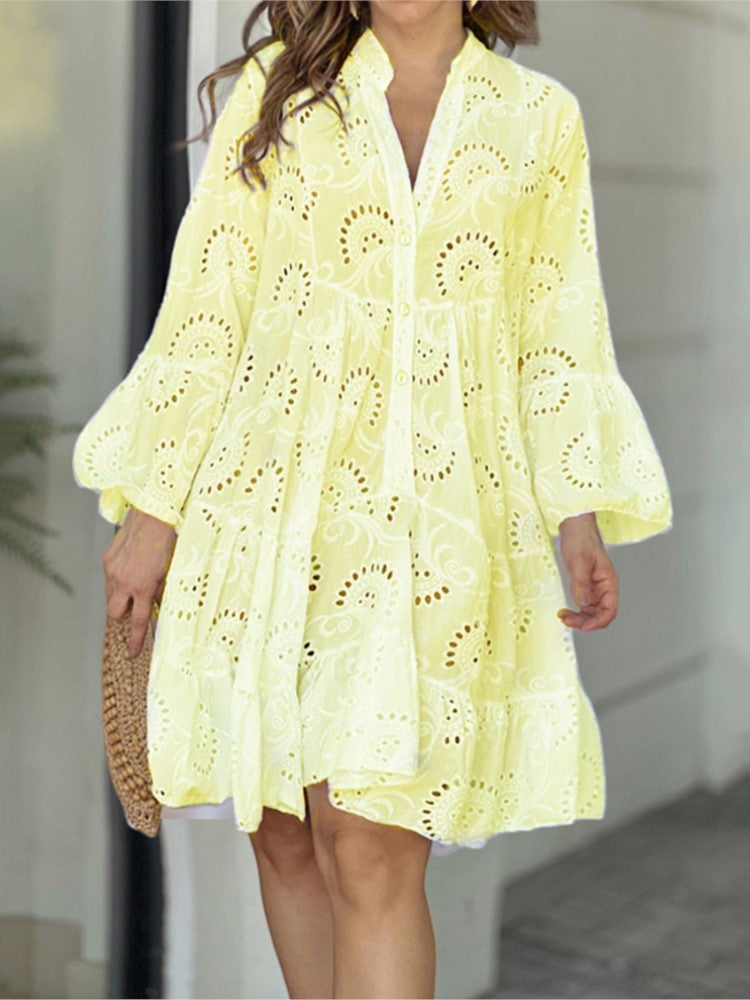 Fawna – Robe Mini Brodée avec Volants