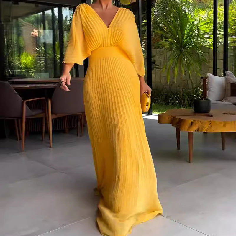 RIA™ - Robe Maxi avec Côtes Flottantes