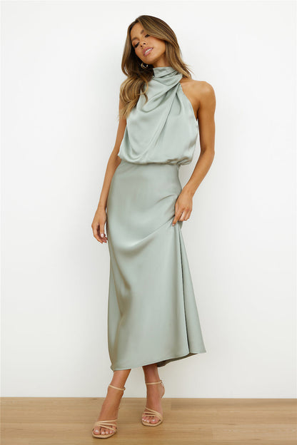 Elianna - Robe midi élégante avec décolleté asymétrique