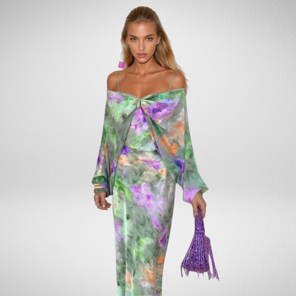 Nancy | Robe Maxi Élégante Avec Écharpe Détachable