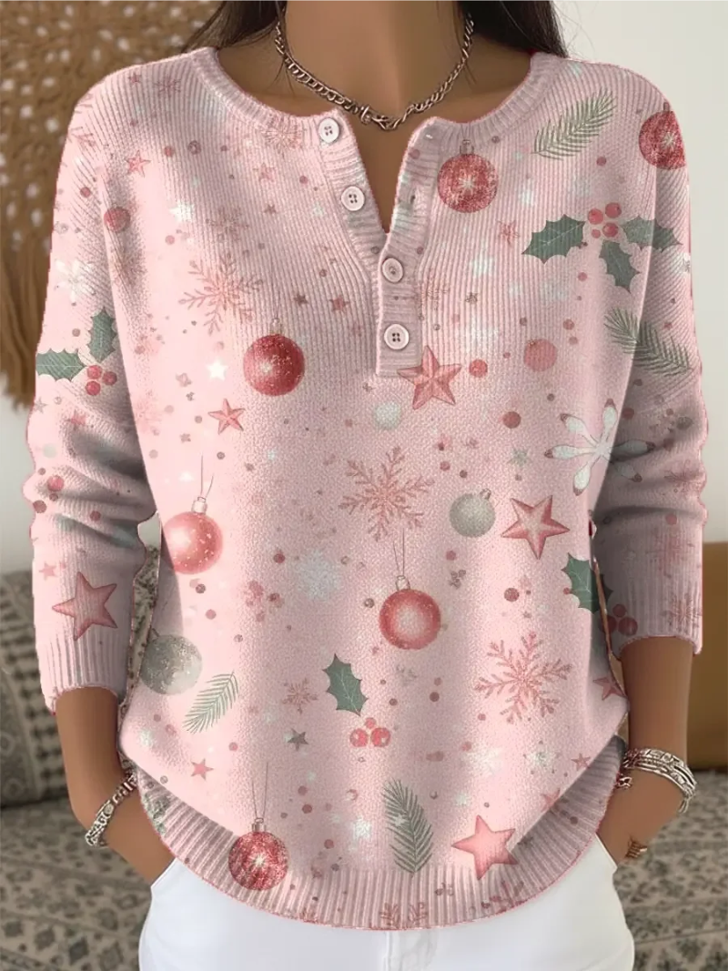 Elena – Pull de Noël avec boutons