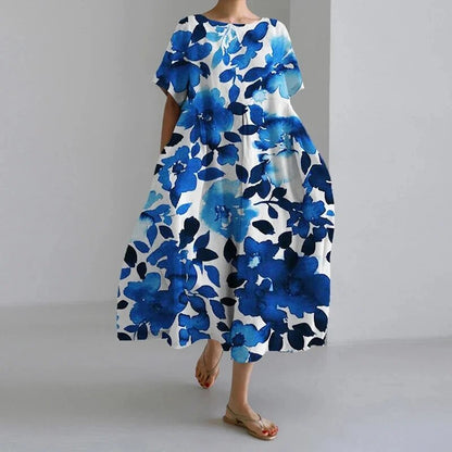 Daisy - Robe Maxi Ample à Grande Vague Rétro