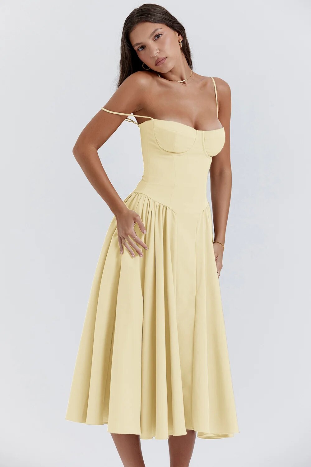 Jutte - Robe Midi Sans Manches pour Femmes