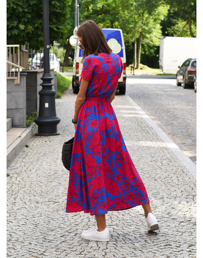 Alina – Robe Midi Enveloppante Florale