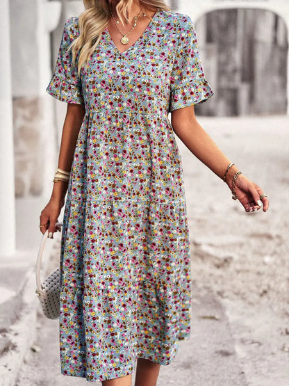 Layla™ - Robe Imprimée Élégante avec Décolleté en V