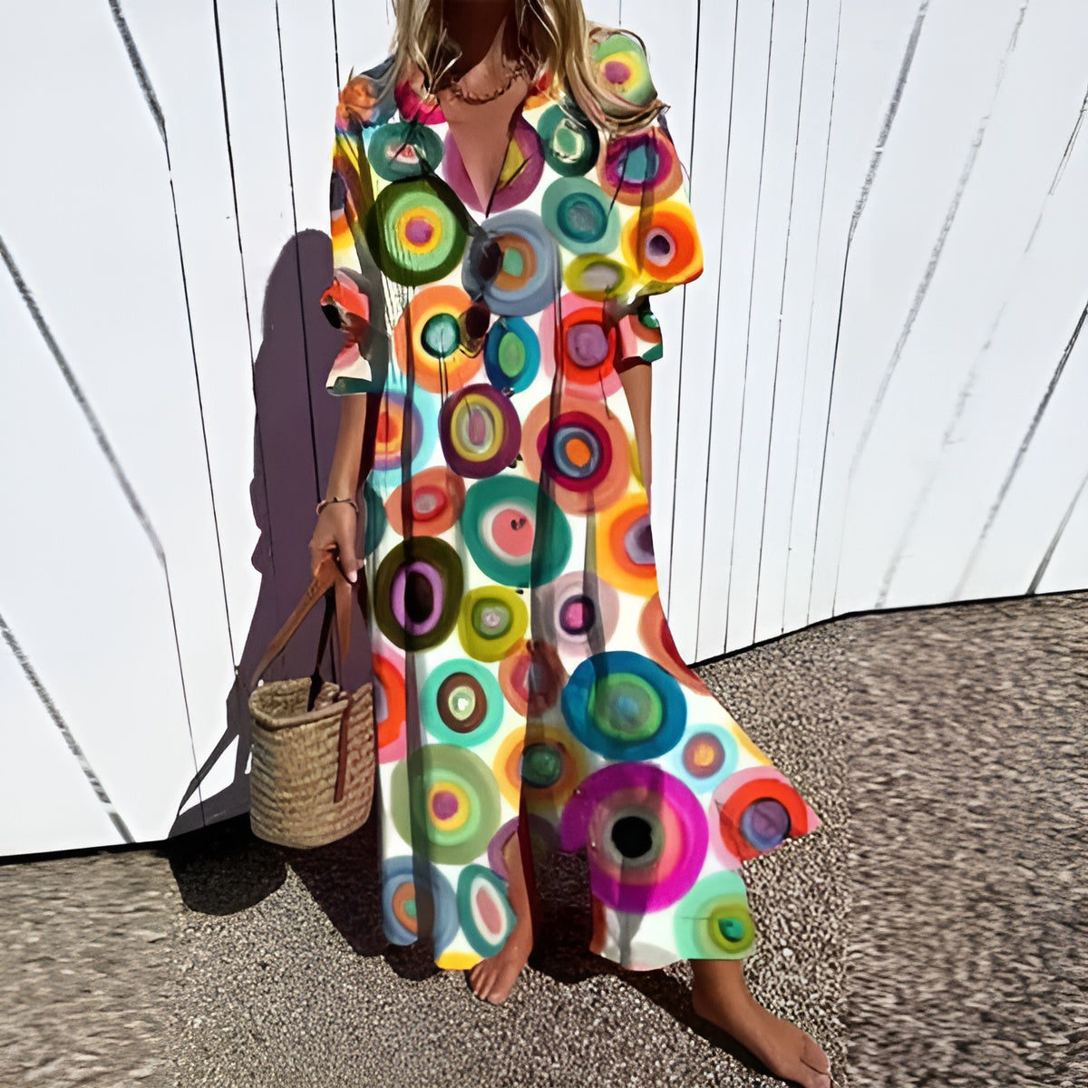 Hannah | Robe Smock avec Boutons Floraux