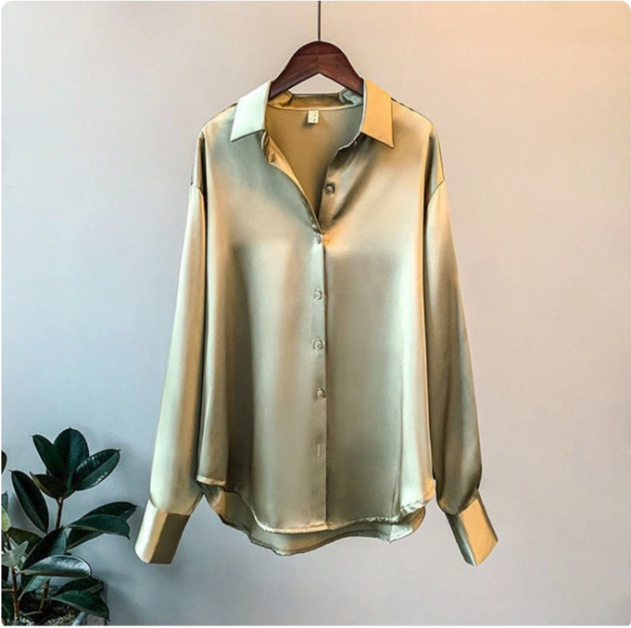 Olivia - Blouse en Satin de Luxe à Manches Longues