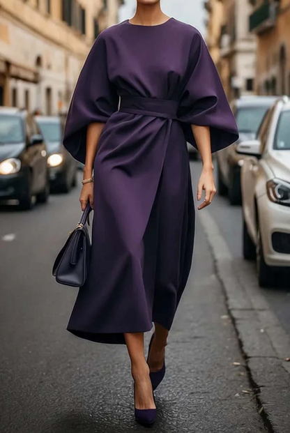 Louise – Robe Élégante avec Manches Bouffantes