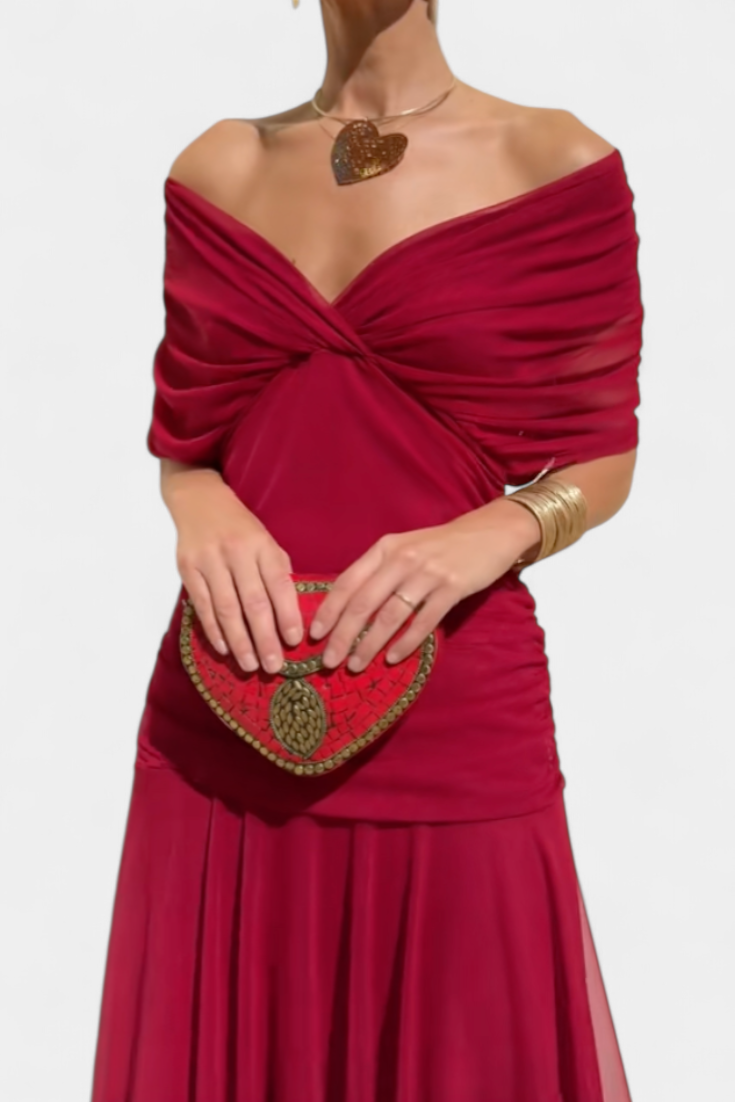 VIVIAN | ROBE LONGUE À FLEURS AVEC ENCOLURE EN V