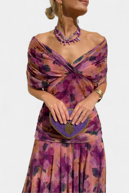 Florendra™ | Robe Longue Fleurie à Col V
