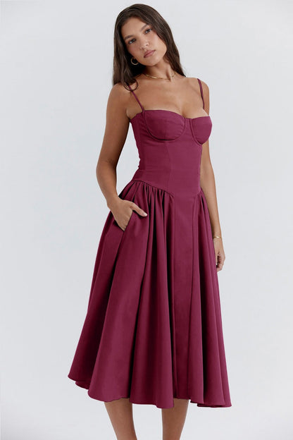 Elara | Robe à bretelles avec corset