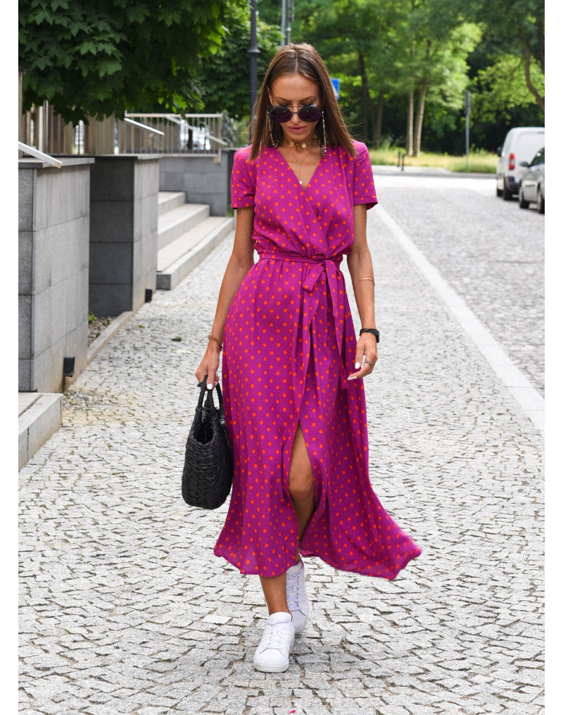 Alina – Robe Midi Enveloppante Florale