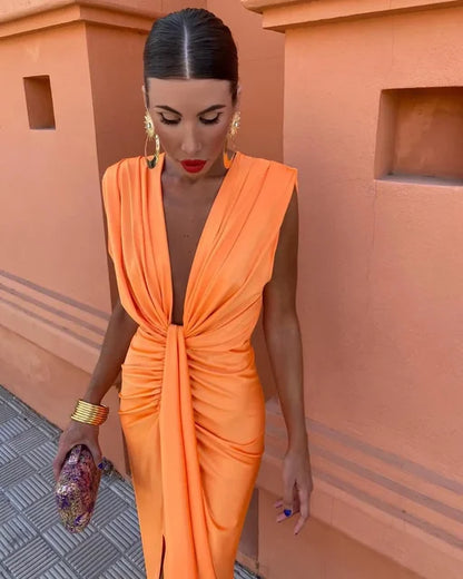 Moriah - Robe Maxi Plissée Élégante