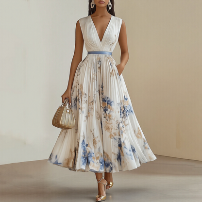 Robe Maxi Plissée Élégante Rome