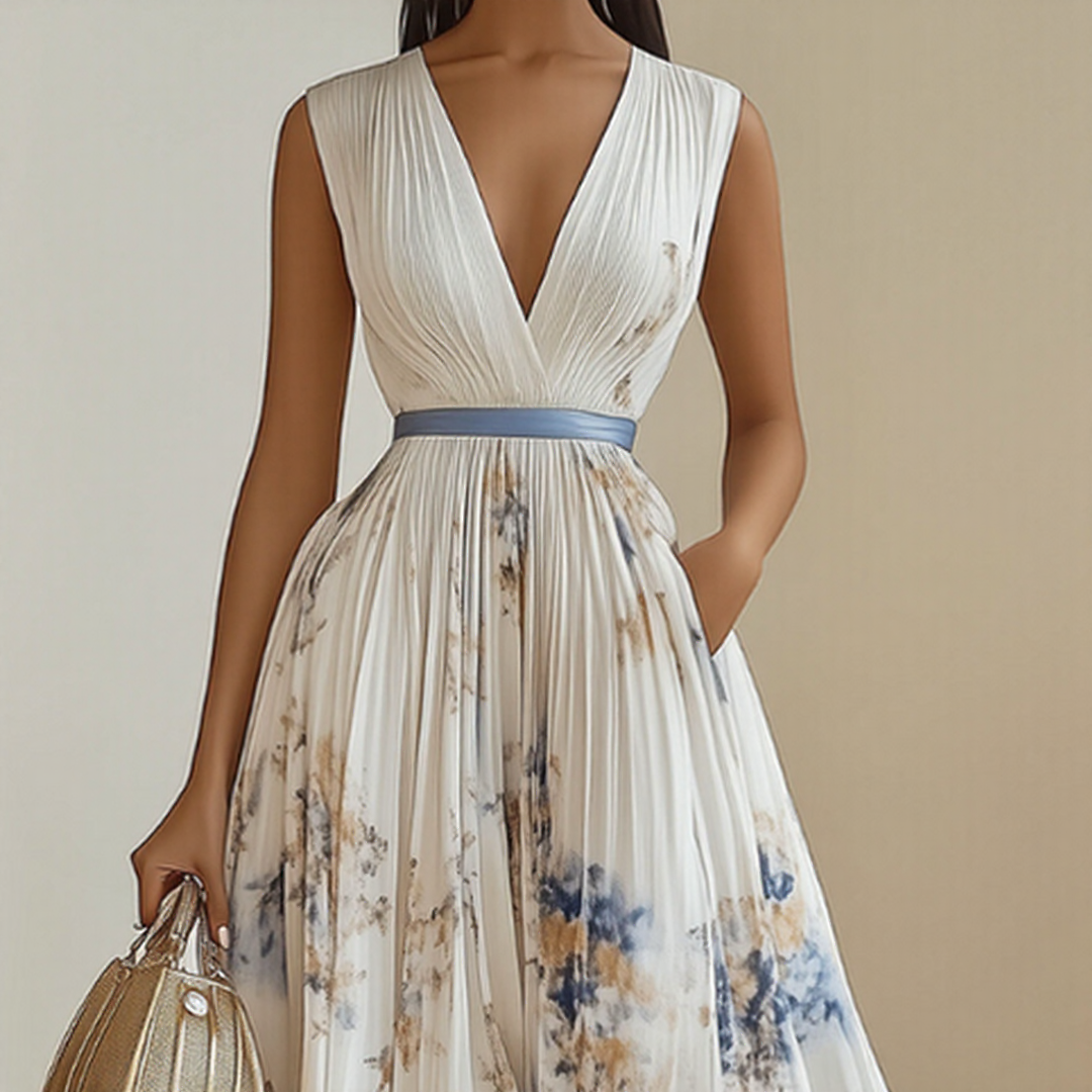 Robe Maxi Plissée Élégante Rome